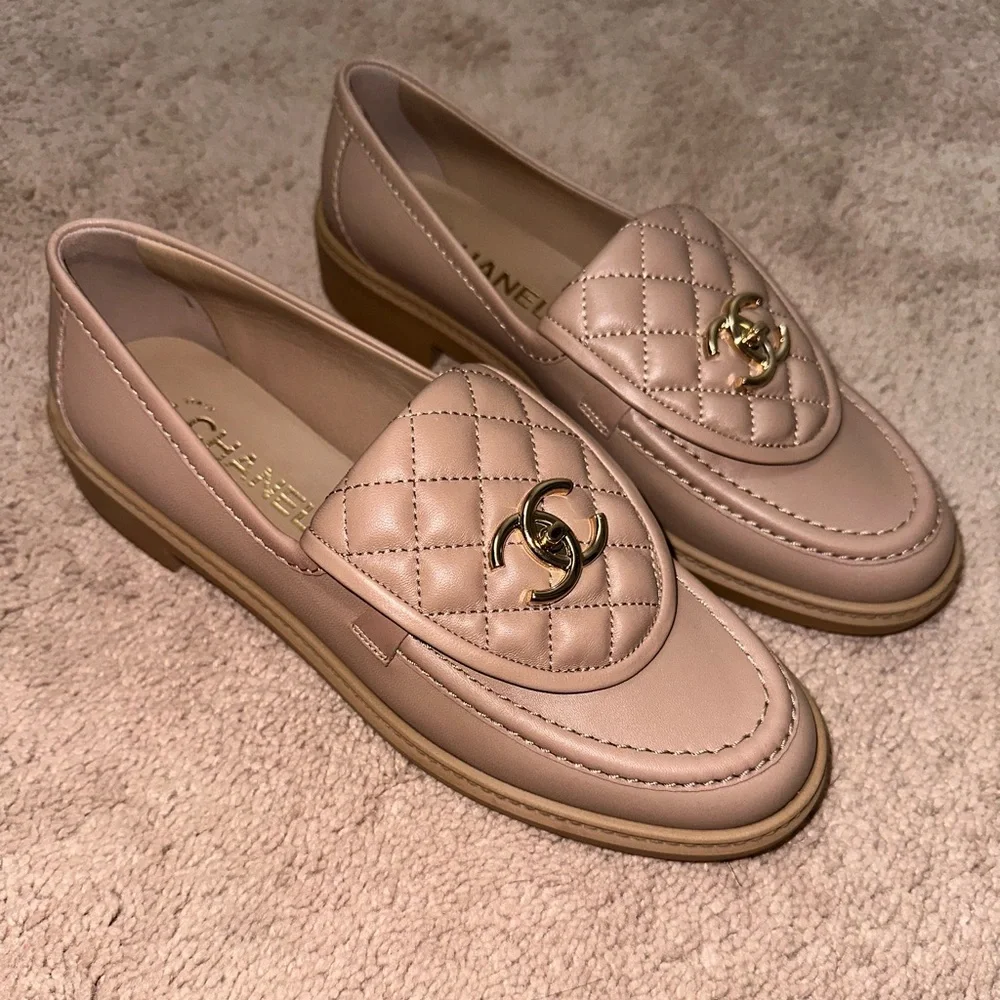 100% Authentic Chanel Turn lock loafers